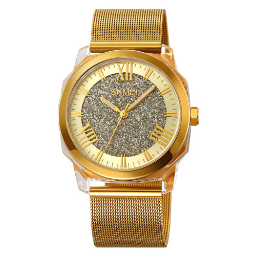 Женские часы Skmei 2278GD Gold кварцевые 5 ATM золотистые