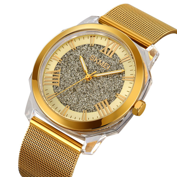 Жіночий годинник Skmei 2278GD Gold кварцовий 5 ATM золотистий