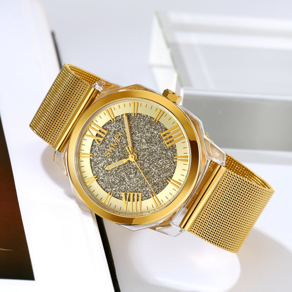 Жіночий годинник Skmei 2278GD Gold кварцовий 5 ATM золотистий