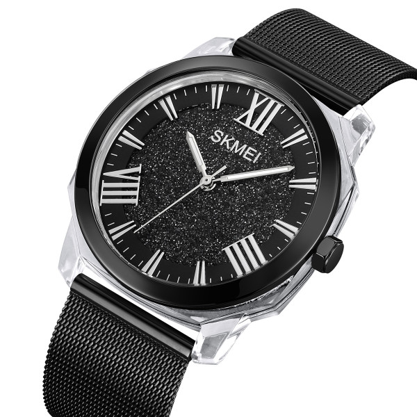 Жіночий годинник Skmei 2278BK Black кварцовий чорний металевий 5 ATM