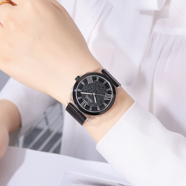 Жіночий годинник Skmei 2278BK Black кварцовий чорний металевий 5 ATM