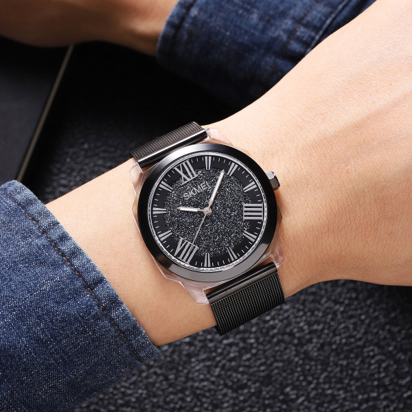 Жіночий годинник Skmei 2278BK Black кварцовий чорний металевий 5 ATM