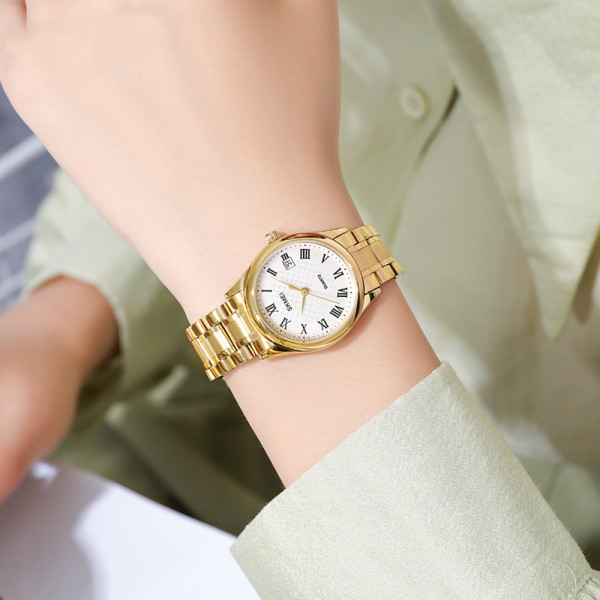 Женские часы Skmei 2178GD Gold кварцевые золотистые с минеральным стеклом
