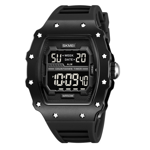 Мужские часы Skmei 2296MTBKBK Matte Black каучуковый ремешок 5 ATM