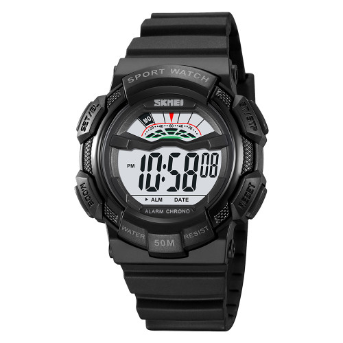 Чоловічий електронний годинник Skmei 2153BKWT Black-White з водозахистом 5 ATM