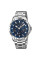 Мужские классические часы Skmei 9337SIBU Silver-Blue кварцевые металлические