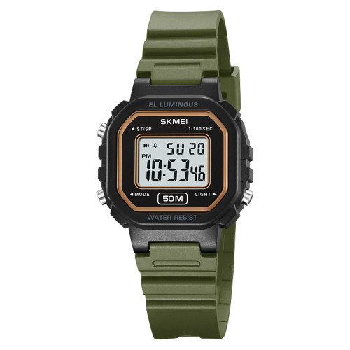 Женские спортивные часы Skmei 2326AG Army Green с водозащитой 5 ATM