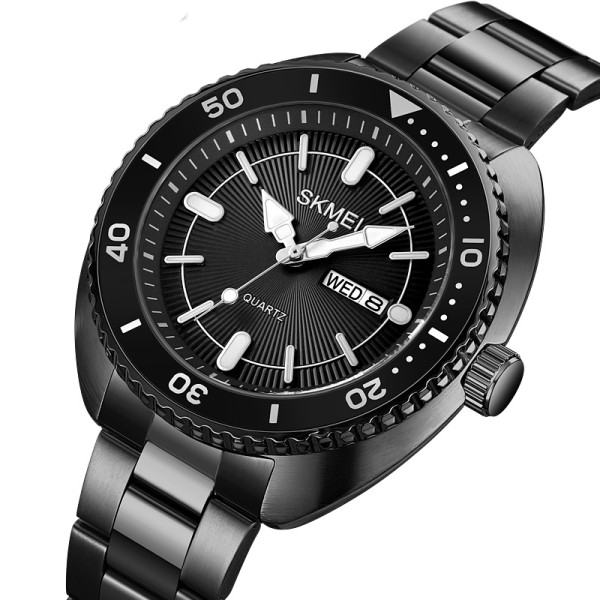 Чоловічий кварцовий годинник Skmei 2256BK Black металевий чорний