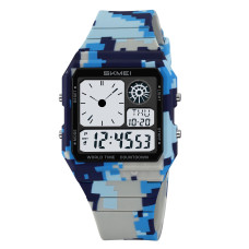 Годинник наручний Skmei 2347CMBU Camo Blue тактичний камуфляжний
