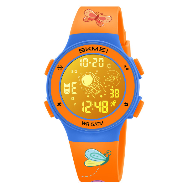 Дитячий спортивний годинник Skmei 2267OGBT Batterfly-Orange з водозахистом 5 ATM