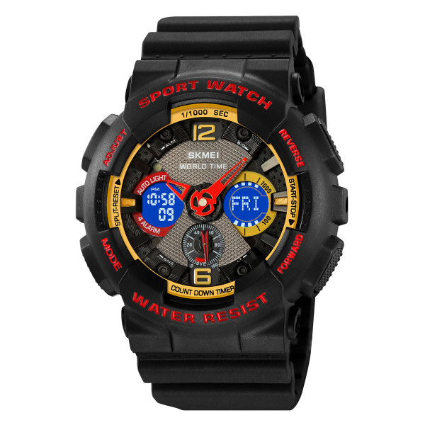 Чоловічий спортивний годинник Skmei 2118BKRD Black-Red 5 ATM