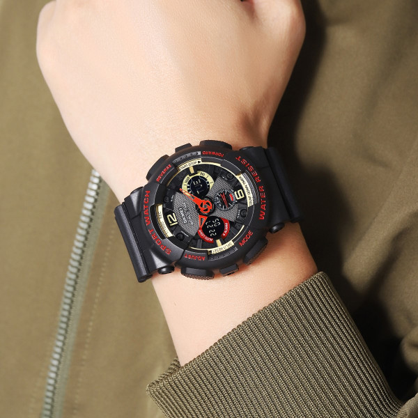 Чоловічий спортивний годинник Skmei 2118BKRD Black-Red 5 ATM