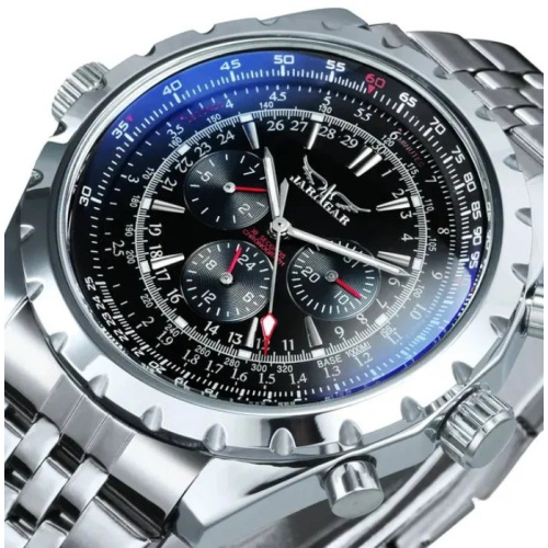 Мужские механические часы Jaragar 6905 Silver-Black
