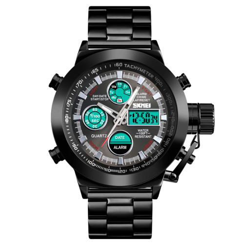 Мужские часы Skmei 1515BK Black с металлическим браслетом