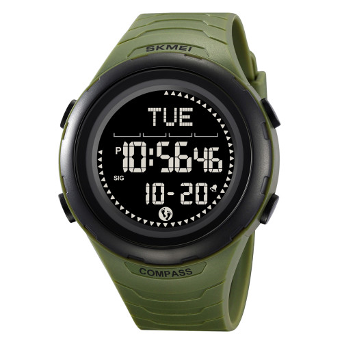 Тактичний чоловічий годинник Skmei 2166AG Army Green з компасом та водозахистом
