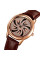 Женские часы Skmei 2179BN Brown с кожаным корешком и розовым золотом
