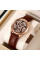 Женские часы Skmei 2179BN Brown с кожаным корешком и розовым золотом
