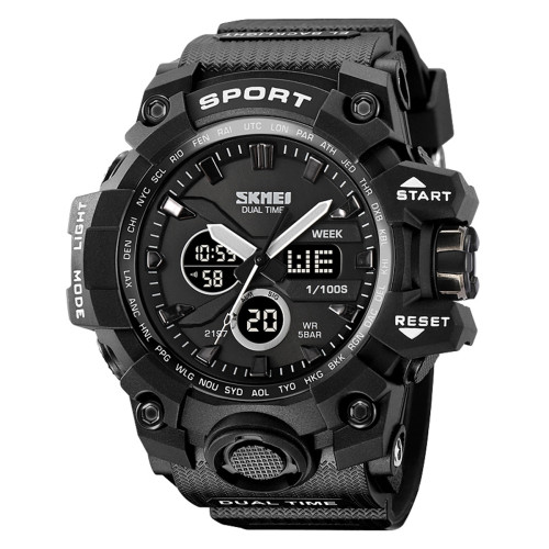 Мужские тактические часы Skmei 2197BK Black с водозащитой 5 ATM