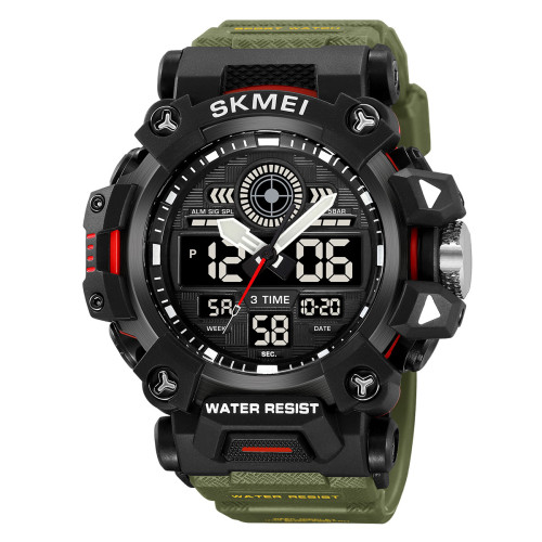 Тактичний чоловічий годинник Skmei 2226AG Army Green з водозахистом 5 ATM