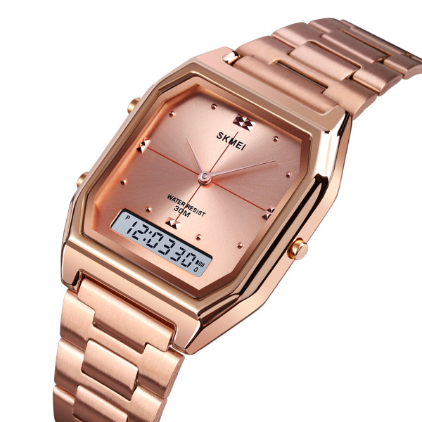 Годинник наручний унісекс Skmei 2258RG Rose Gold стрілково-електронний