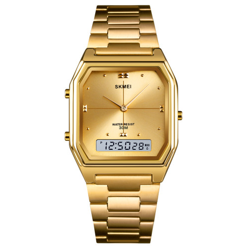 Годинник наручний Skmei 2258GD Gold комбінований золотистий
