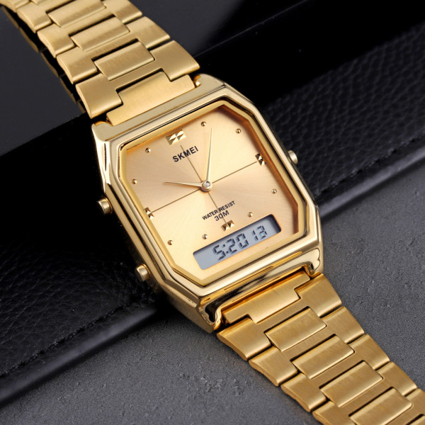 Годинник наручний Skmei 2258GD Gold комбінований золотистий