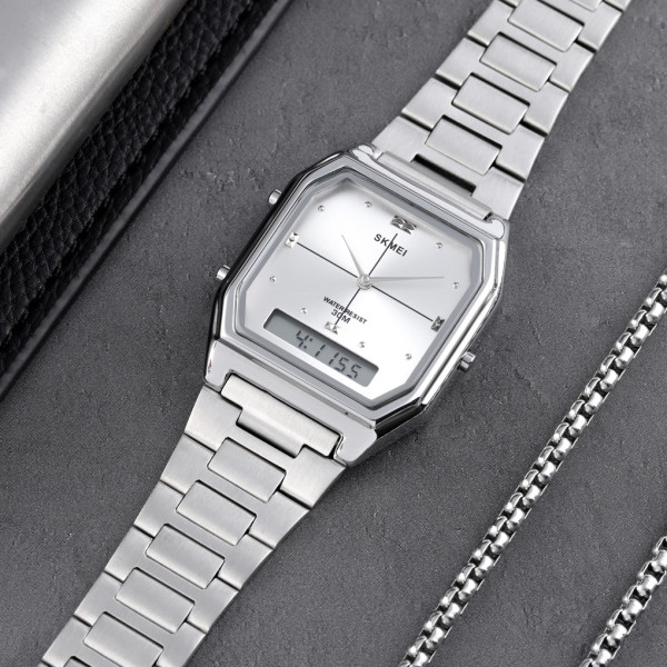 Годинник наручний Skmei 2258SI Silver металевий сріблястий