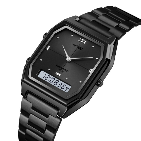 Годинник наручний Skmei 2258BK Black металевий комбінований чорний