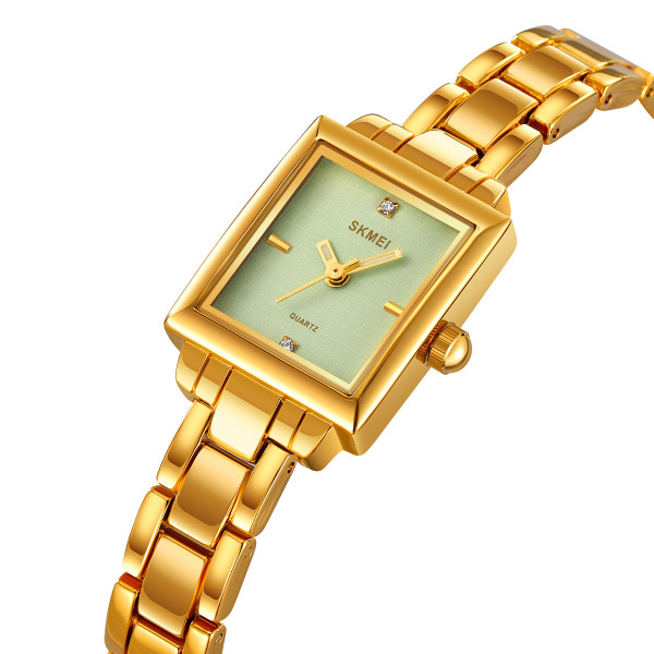 Жіночий годинник Skmei 2315GD Gold золотистий із зеленим циферблатом