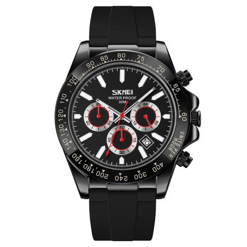 Мужские кварцевые часы Skmei 9275BKBK Black-Black с хронографом
