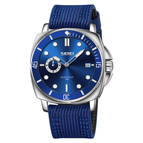 Мужские часы Skmei 9328BU Blue синий нейлоновый ремешок