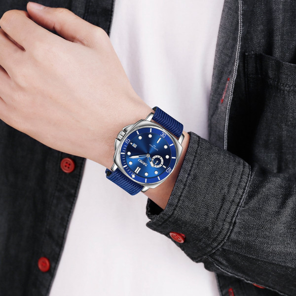 Мужские часы Skmei 9328BU Blue синий нейлоновый ремешок