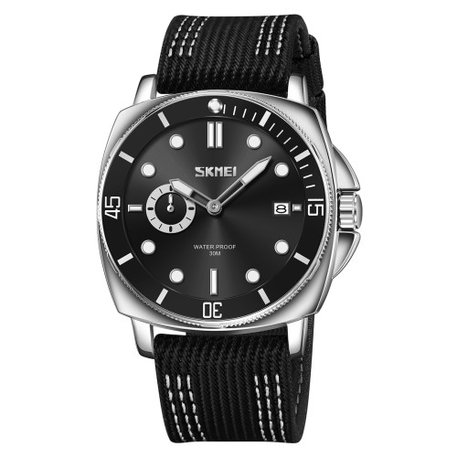 Мужские часы Skmei 9328BK Black с нейлоновым ремешком
