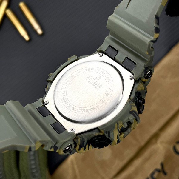 Тактичний чоловічий годинник Awarder 001 ЗСУ Army Green 5 ATM камуфляж