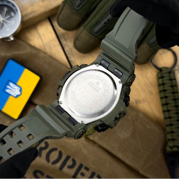 Мужские тактические часы Awarder 004 Тризуб Camo Green 5 ATM