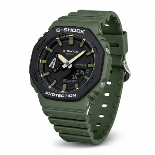 Мужские часы Casio GA-2110SU-3A тактические 20 ATM зеленые