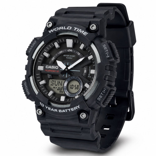 Мужские часы Casio AEQ-110W-1A с водозащитой 10 ATM и подсветкой