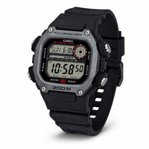 Чоловічий годинник Casio DW-291H-1A водонепроникний 20 ATM чорний