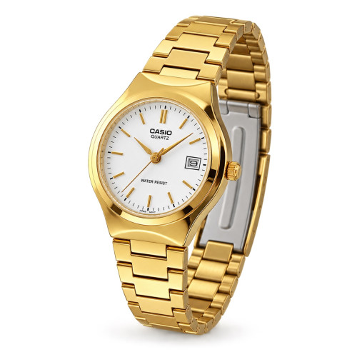 Женские классические кварцевые часы Casio LTP-1170N-7A с золотистым браслетом