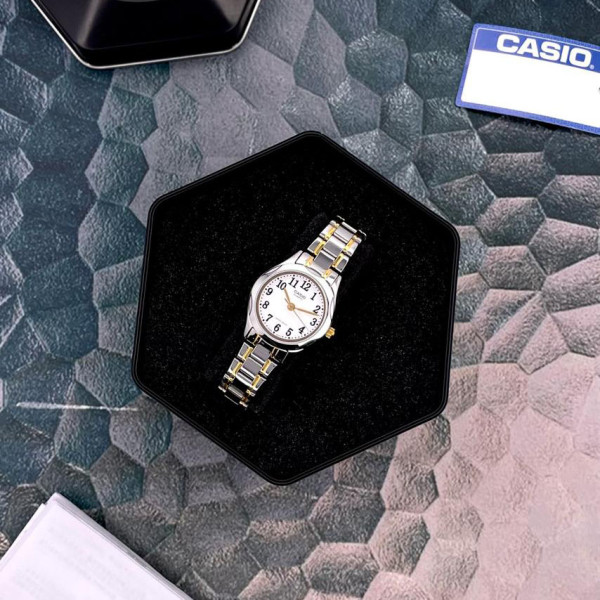 Женские часы Casio LTP-1275SG-7B кварцевые биколорные с минеральным стеклом