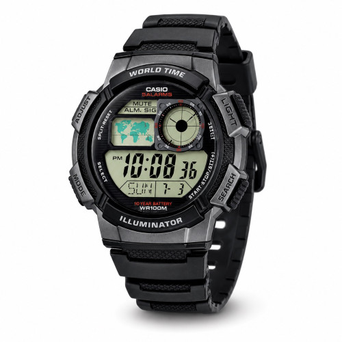 Чоловічий годинник Casio AE-1000W-1B спортивний з водозахистом 10 ATM