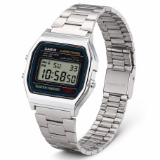 Мужские электронные часы Casio A158WA-1D со стальным браслетом