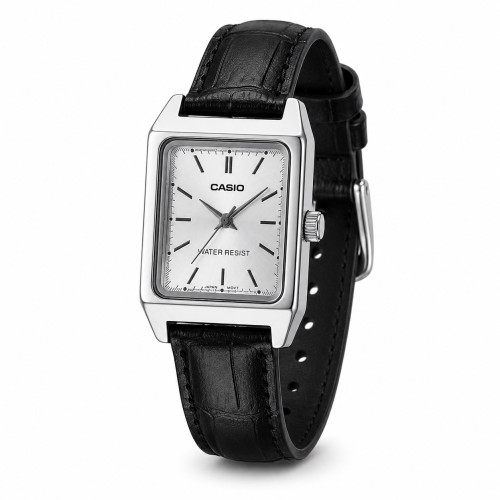 Женские часы Casio LTP-V007L-7E1 на черном кожаном корешке