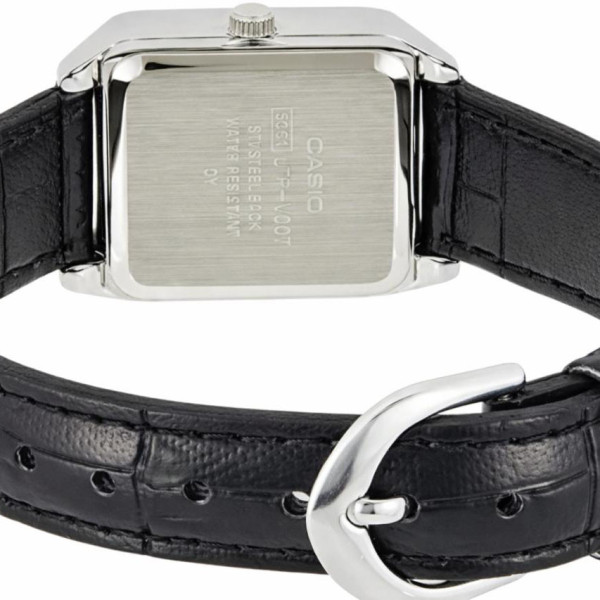 Жіночий годинник Casio LTP-V007L-7E1 на чорному шкіряному ремінці