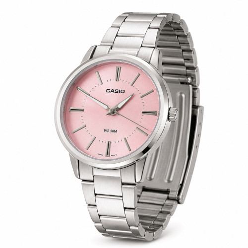 Жіночий годинник Casio LTP-1303D-4A з рожевим циферблатом