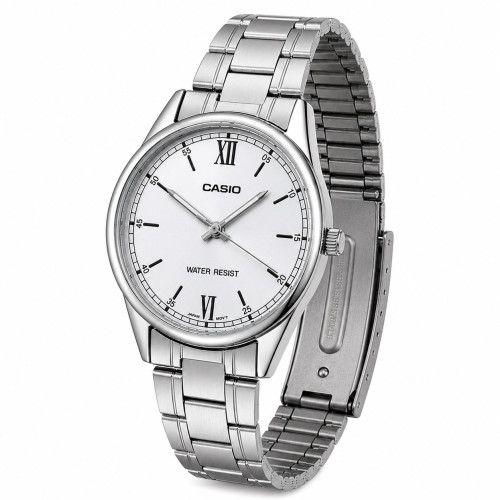 Жіночий годинник Casio LTP-V005D-2B3 з синім циферблатом та сталевим браслетом