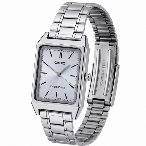 Женские часы Casio LTP-V007D-2E с синим циферблатом и металлическим браслетом