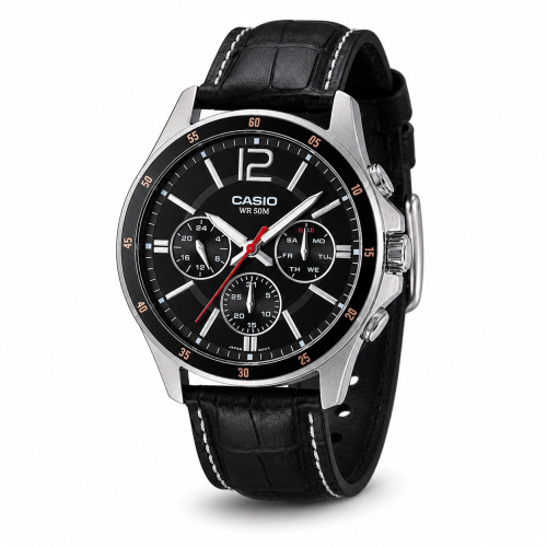Чоловічий годинник Casio MTP-1374L-1A з шкіряним ремінцем та водозахистом 5 ATM