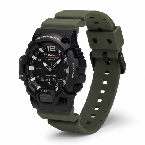 Чоловічий тактичний годинник Casio HDC-700-3A 10 ATM зелений ремінець