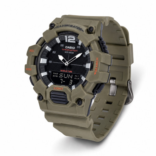 Мужские часы Casio HDC-700-3A2 зеленые полимерные 10 ATM